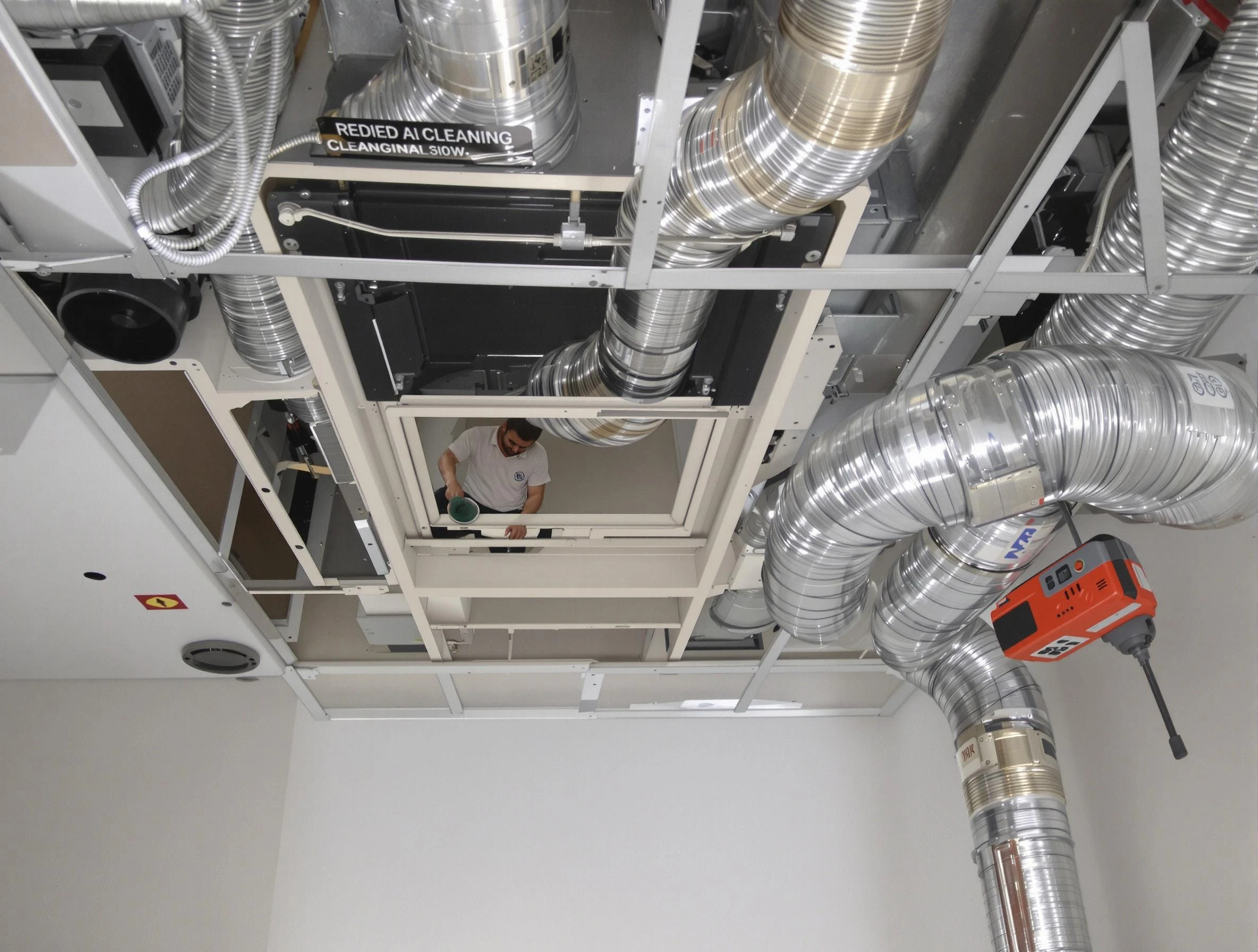 South Fayette Air Duct Cleaning technician performing detailed central duct system cleaning in South Fayette