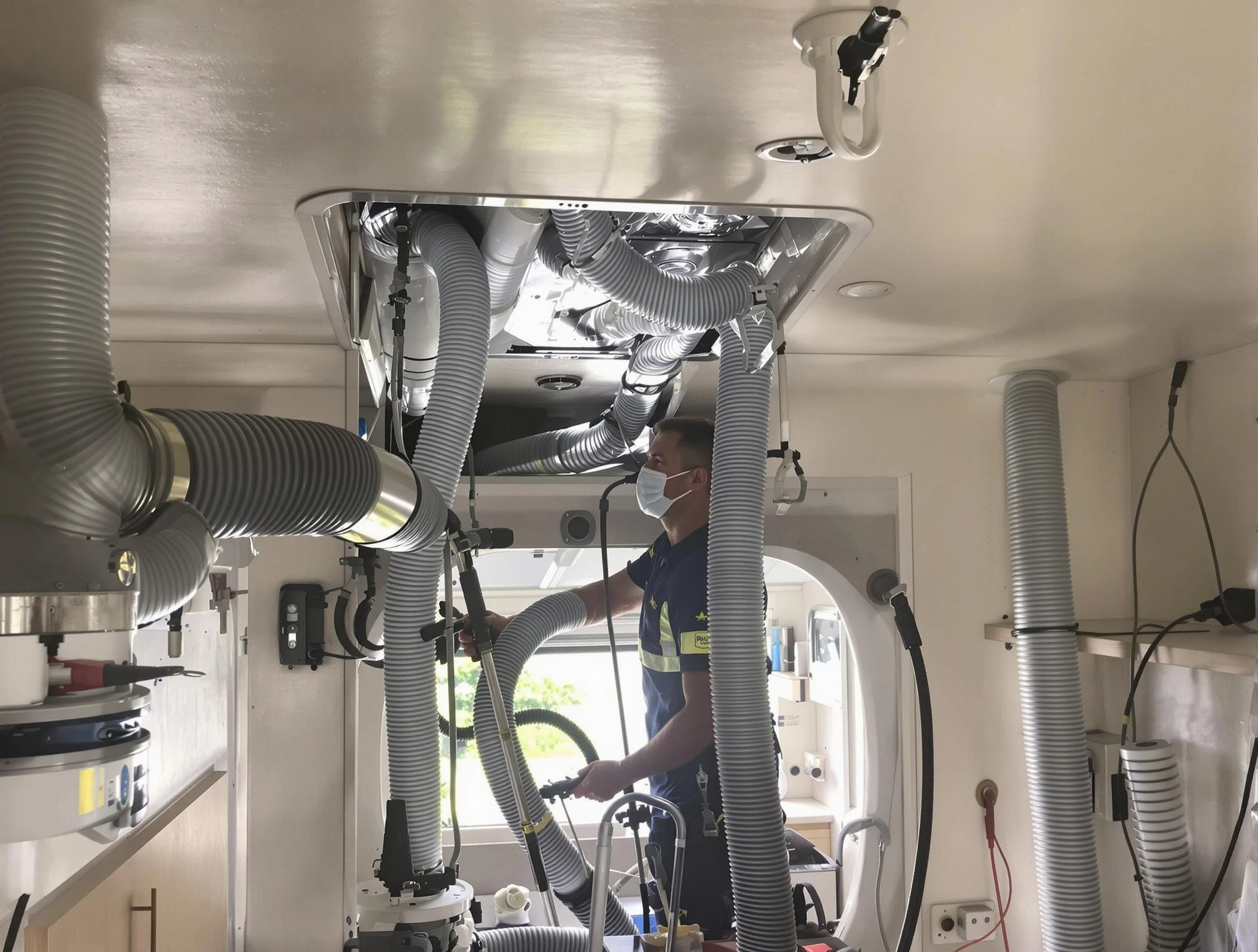 South Fayette Air Duct Cleaning specialist performing precise mobile home duct cleaning in South Fayette