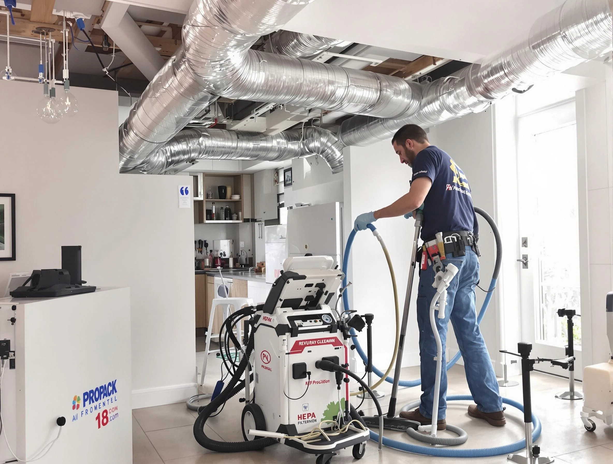 South Fayette Air Duct Cleaning technician performing advanced pure duct cleaning with specialized equipment in South Fayette
