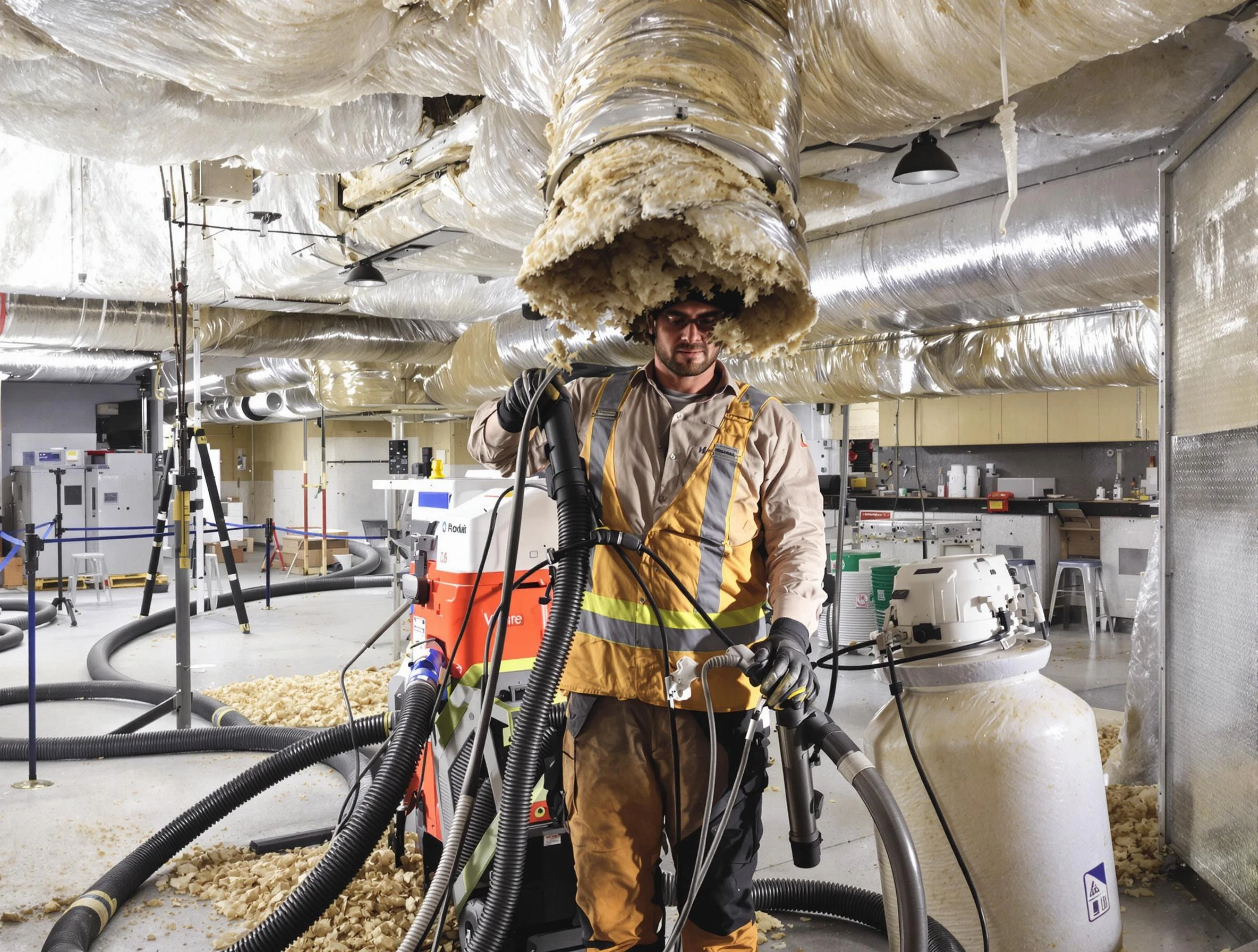 Professional vacuum insulation removal by South Fayette Air Duct Cleaning expert in South Fayette